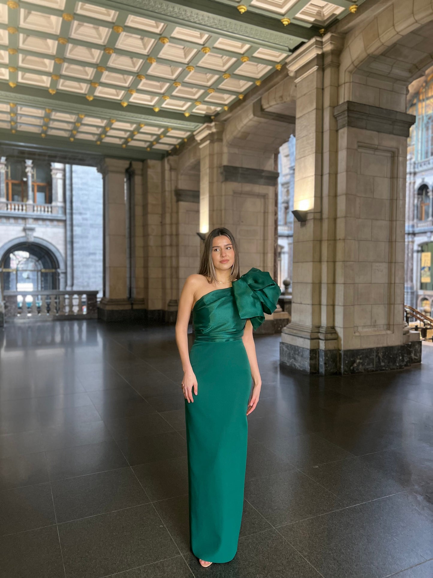 The Celine dress green