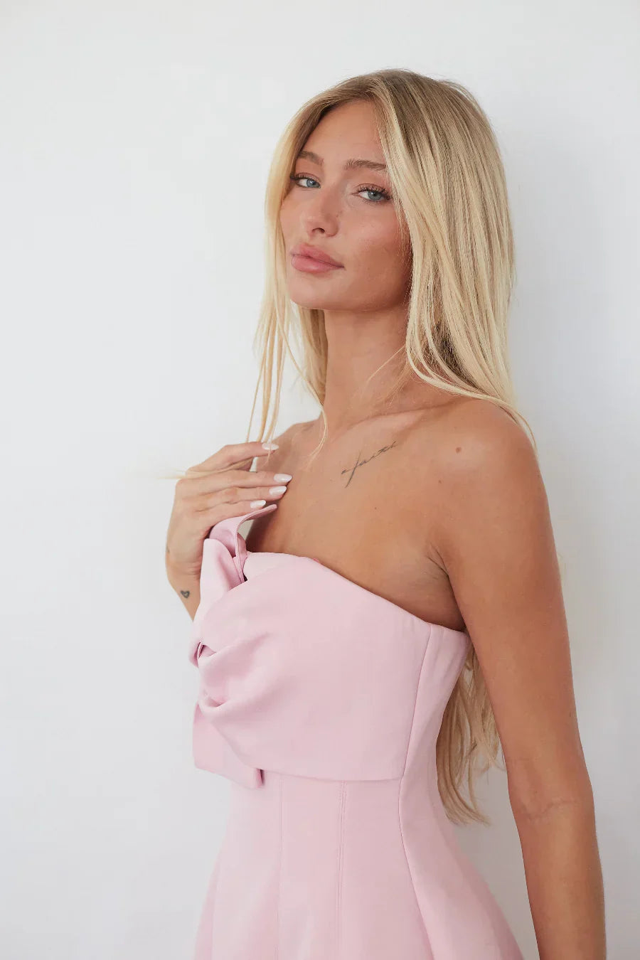 Alix Twist Front Bubble Mini Dress