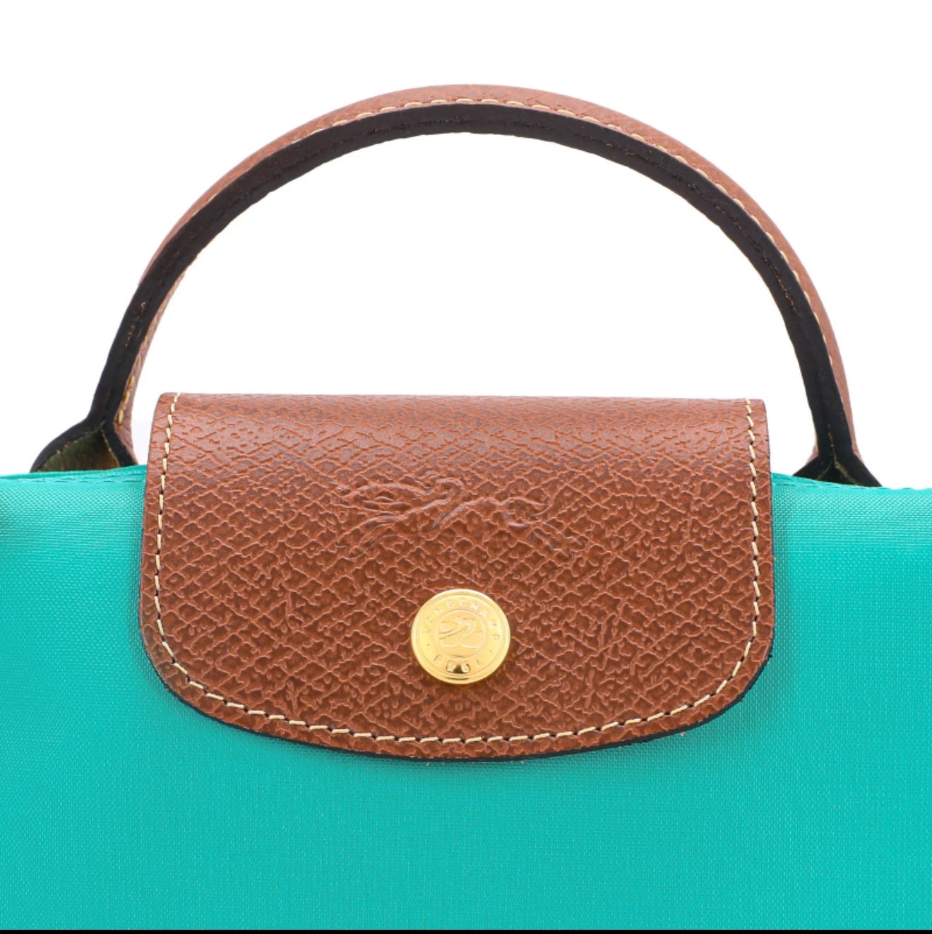 Le Pliage Original Pouch with handle Turquoise Green - Recycled canvas