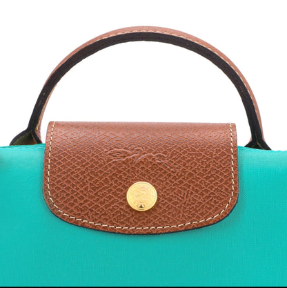 Le Pliage Original Pouch with handle Turquoise Green - Recycled canvas