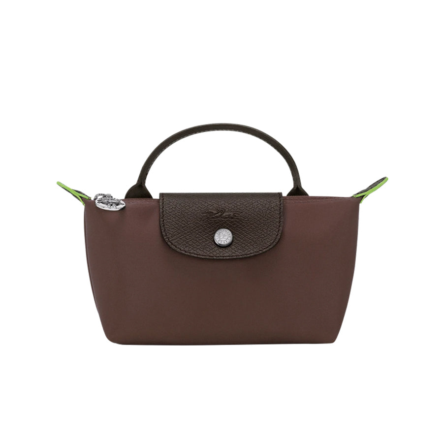 Le Pliage Original Pouch with handle Mocha - Recycled canvas