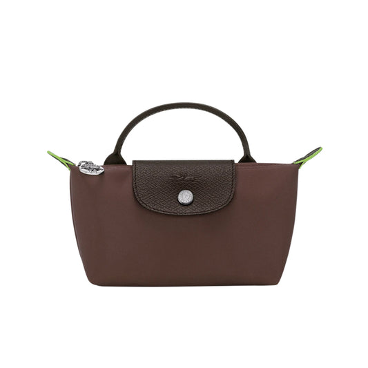 Le Pliage Original Pouch with handle Mocha - Recycled canvas