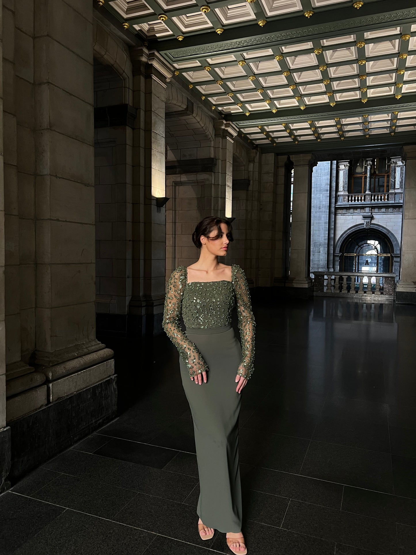 The Melek dress khaki