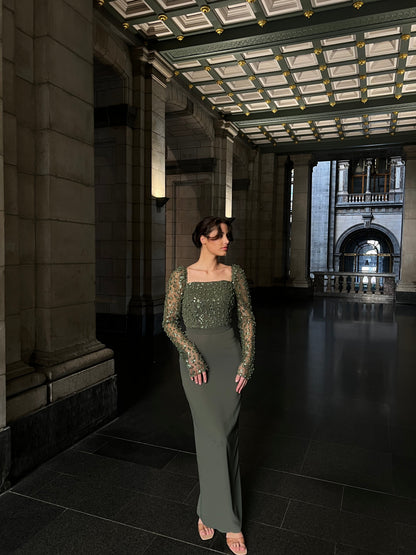 The Melek dress khaki