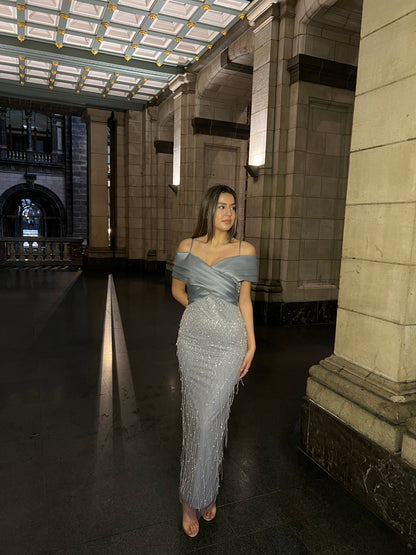 The Delina dress grey