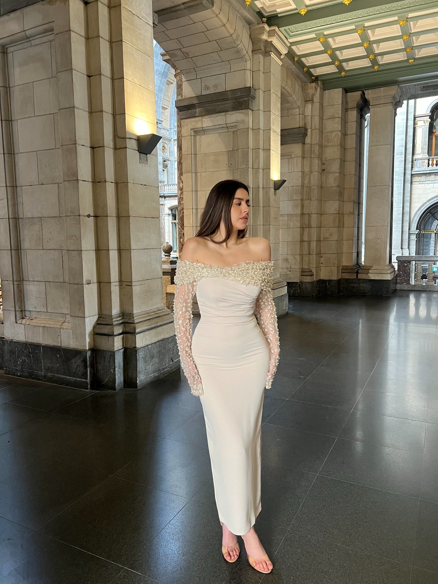 The Beyza midi dress beige
