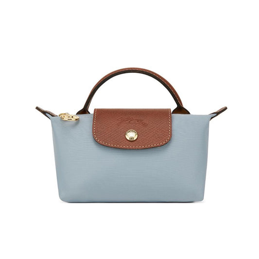 Le Pliage Original Pouch with handle Steel Gray - Recycled canvas