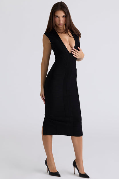 black bandage midi dress