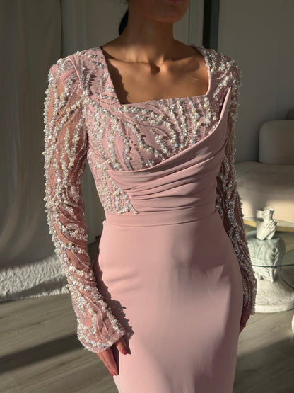 The Evona midi dress soft pink
