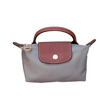 Le Pliage Original Pouch with handle Turtledove Gray - Recycled canvas