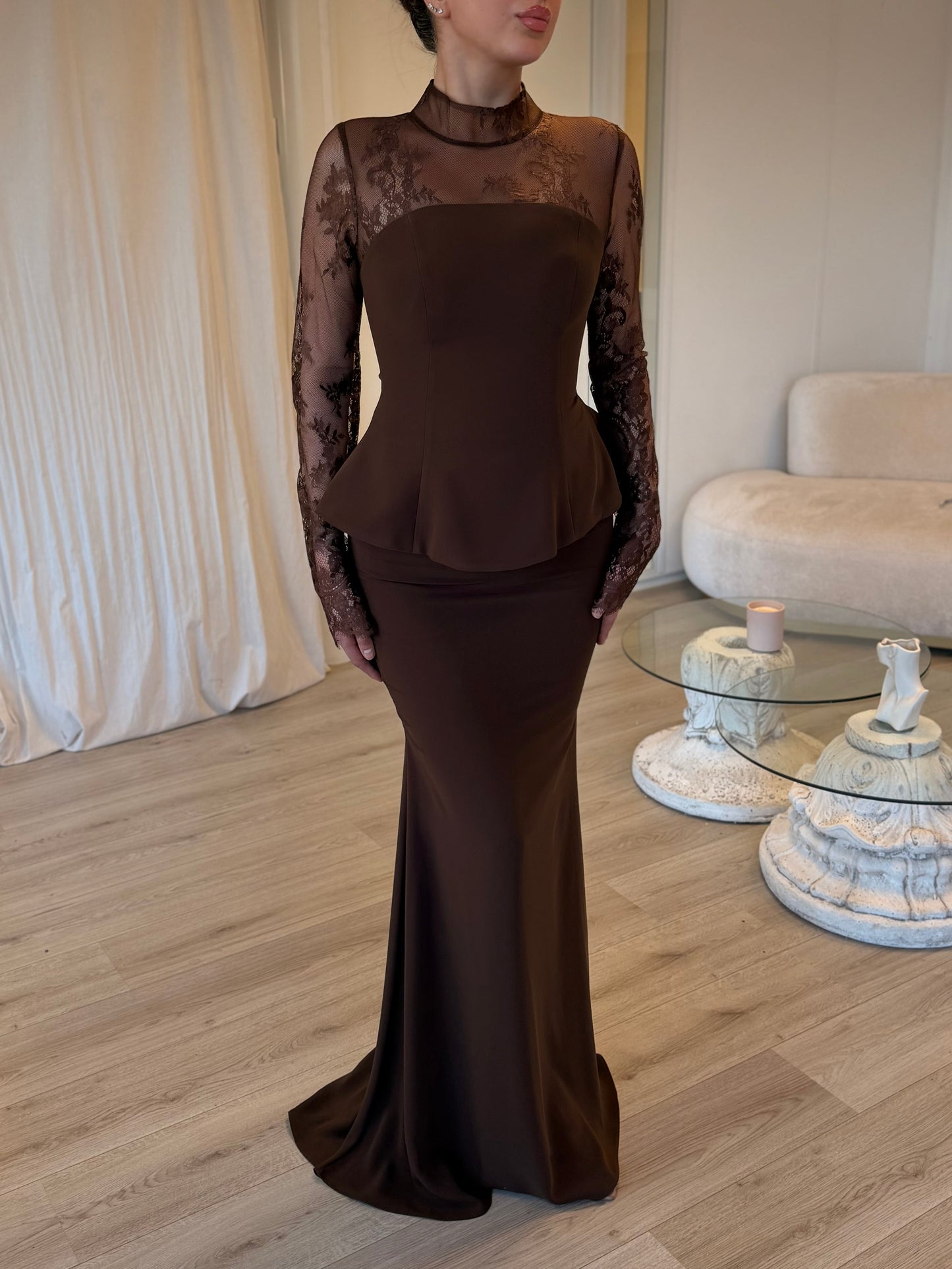 The Adelya dress dark brown