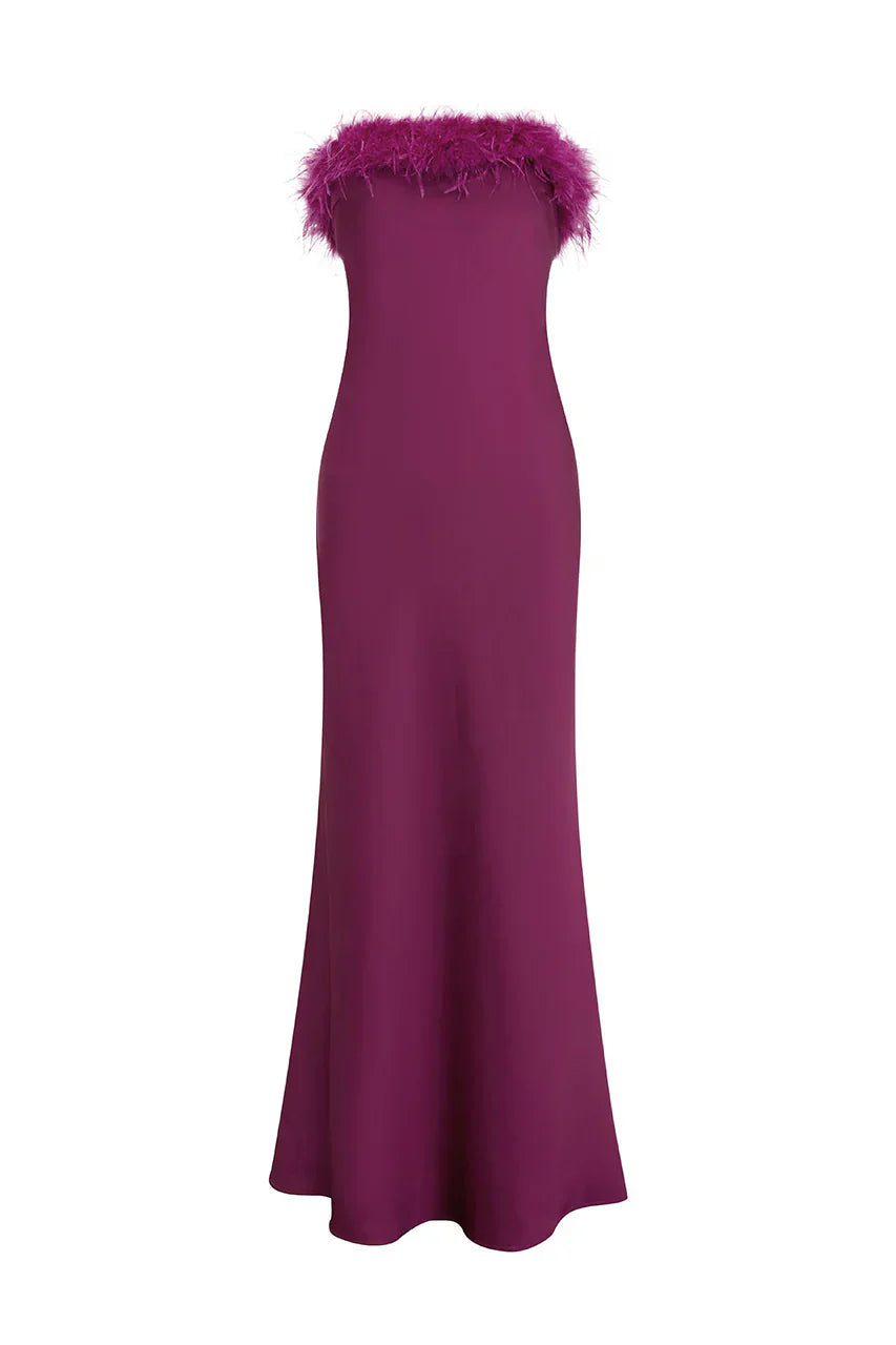 ARIANA STRAPLESS MAXI DRESS  - PLUM