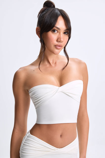 Modal Twist-Front Bandeau Top in White