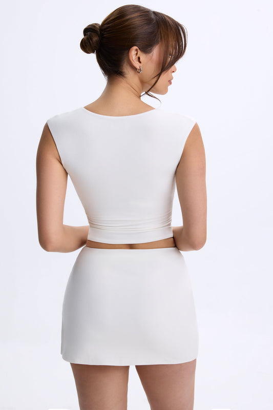 Modal Mid-Rise Micro Mini Skirt in White