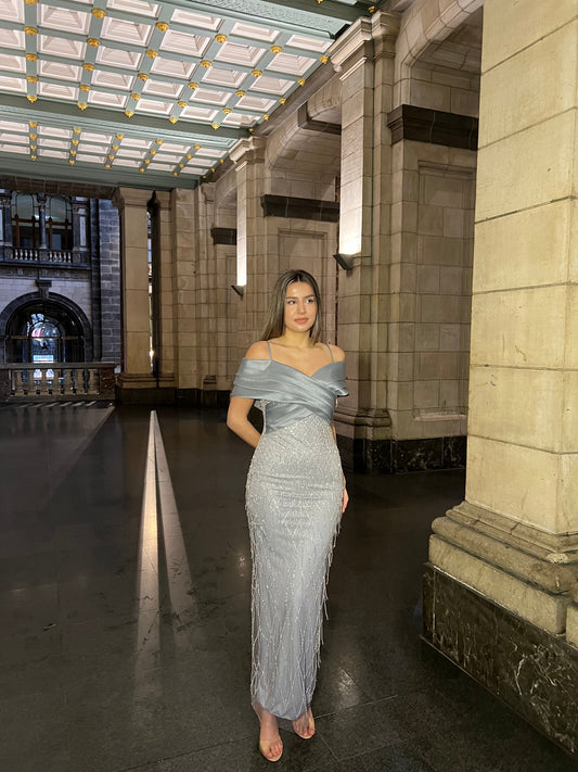 The Delina dress grey