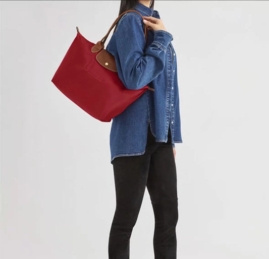 Le Pliage Original Tote bag Burgundy - Recycled canvas