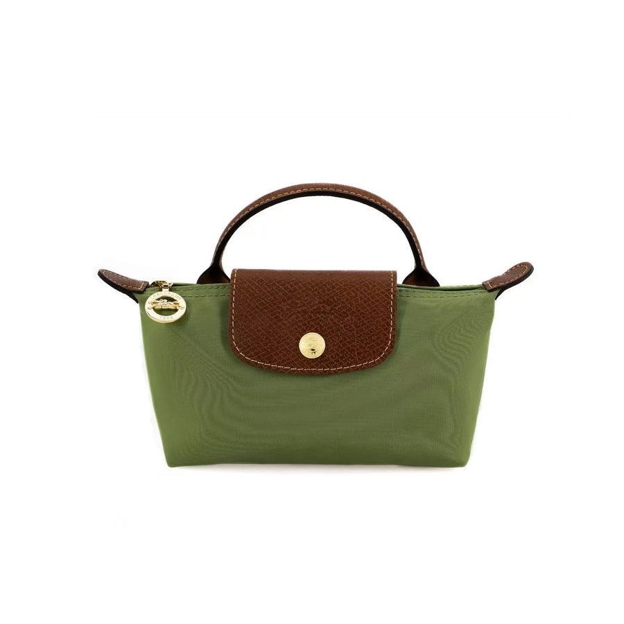 Le Pliage Original Pouch with handle Moss Green - Recycled canvas