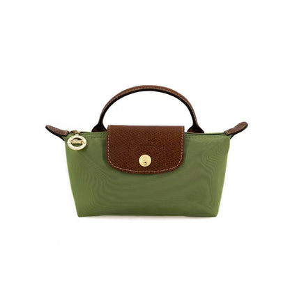Le Pliage Original Pouch with handle Moss Green - Recycled canvas