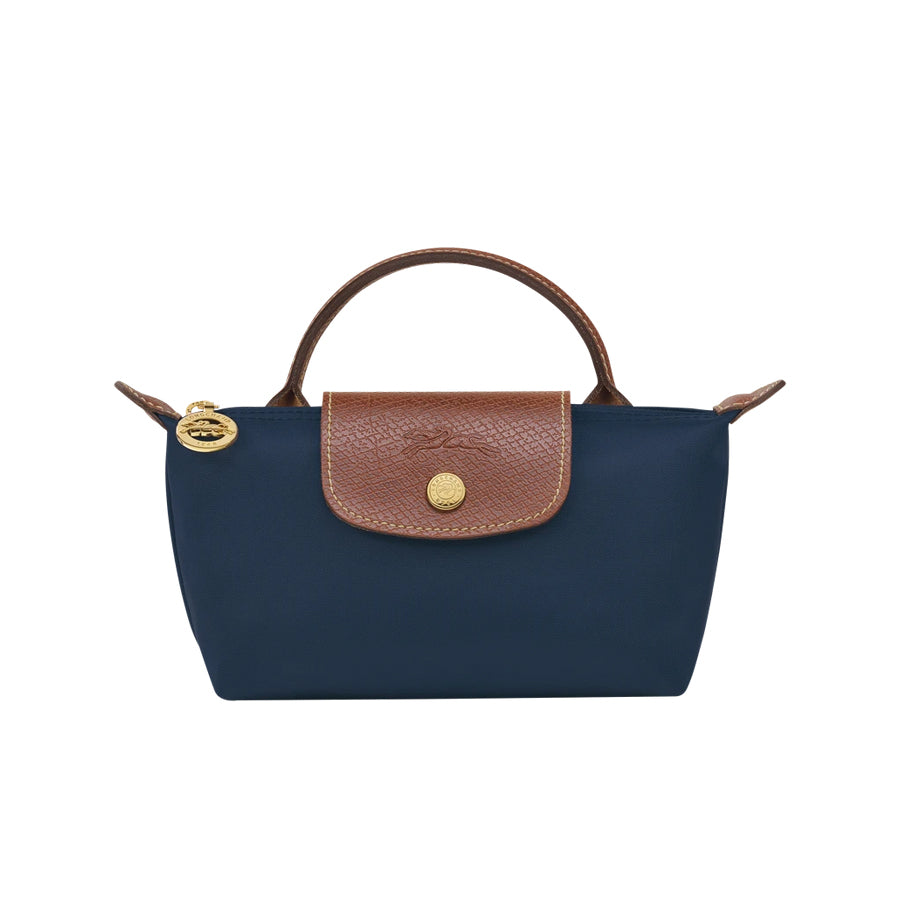 Le Pliage Original Pouch with handle Navy - Recycled canvas