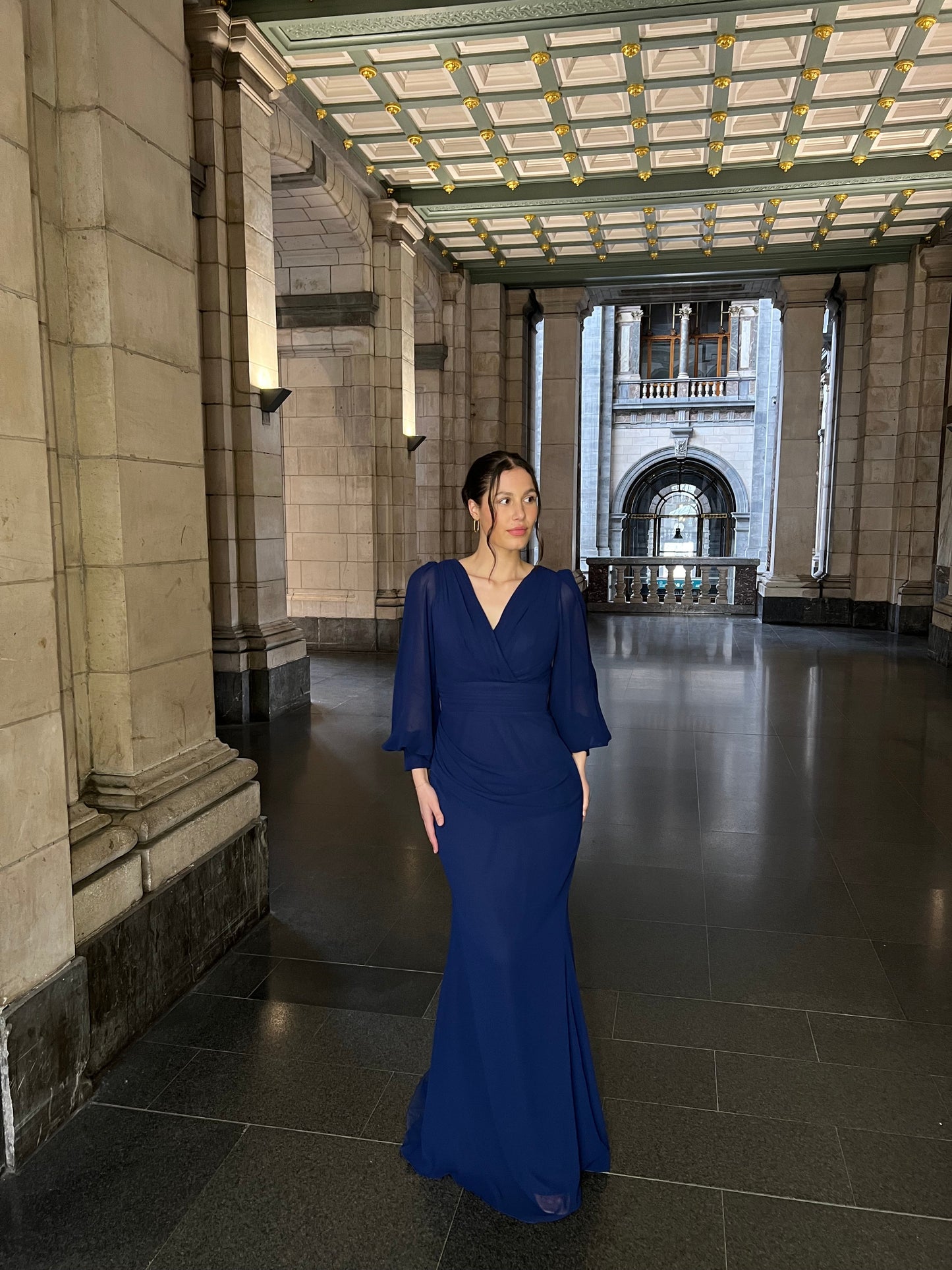 The Sevda dress navy blue