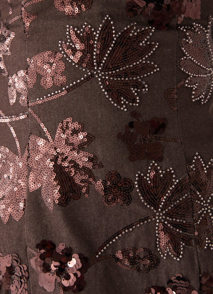 Akima Bustier Sequin Mini Dress - Chocolate
