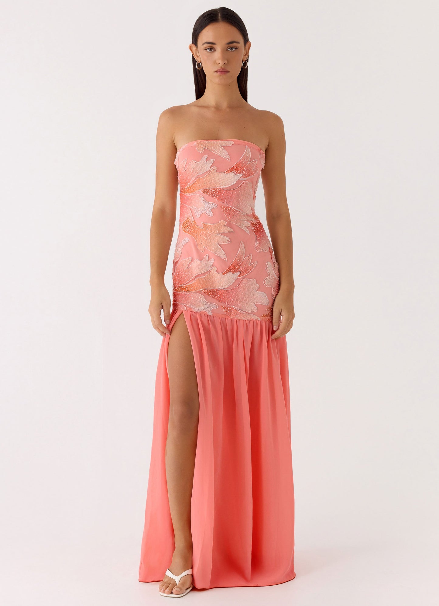 Allana Beaded Maxi Dress - Papaya