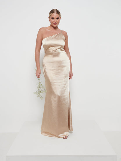 Amelia Maxi Bridesmaid Dress - Matte Bronze