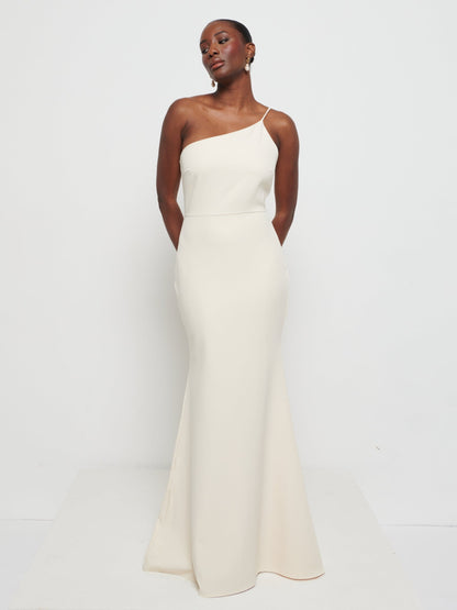 Amelia Crepe Maxi Bridesmaid Dress - Champagne