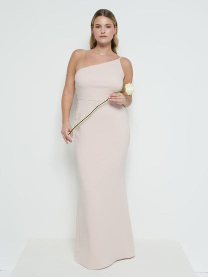 Amelia Crepe Maxi Bridesmaid Dress - Blush