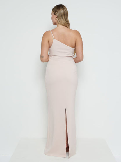 Amelia Crepe Maxi Bridesmaid Dress - Blush