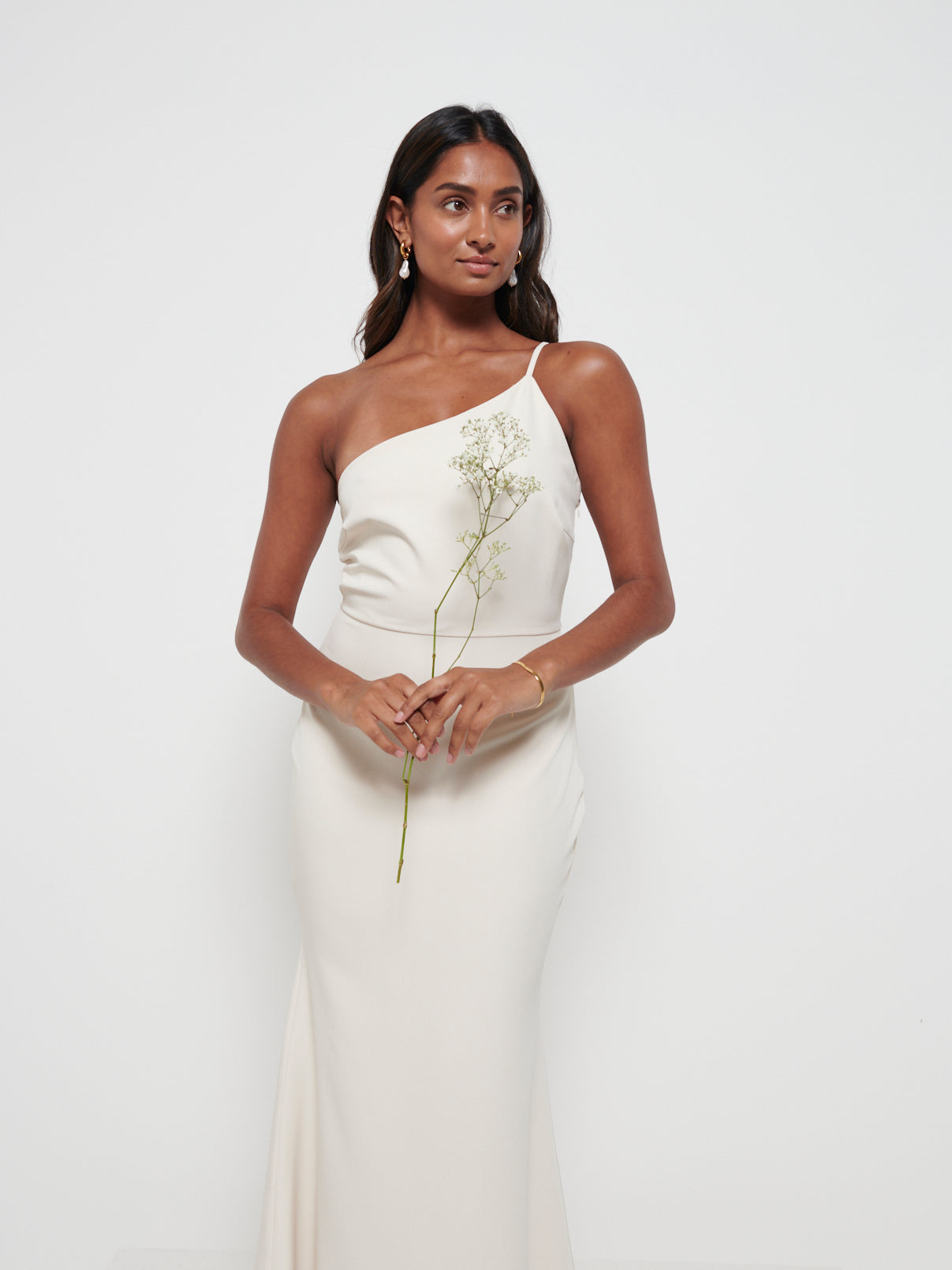 Amelia Crepe Bridesmaid Maxi Dress - Champagne