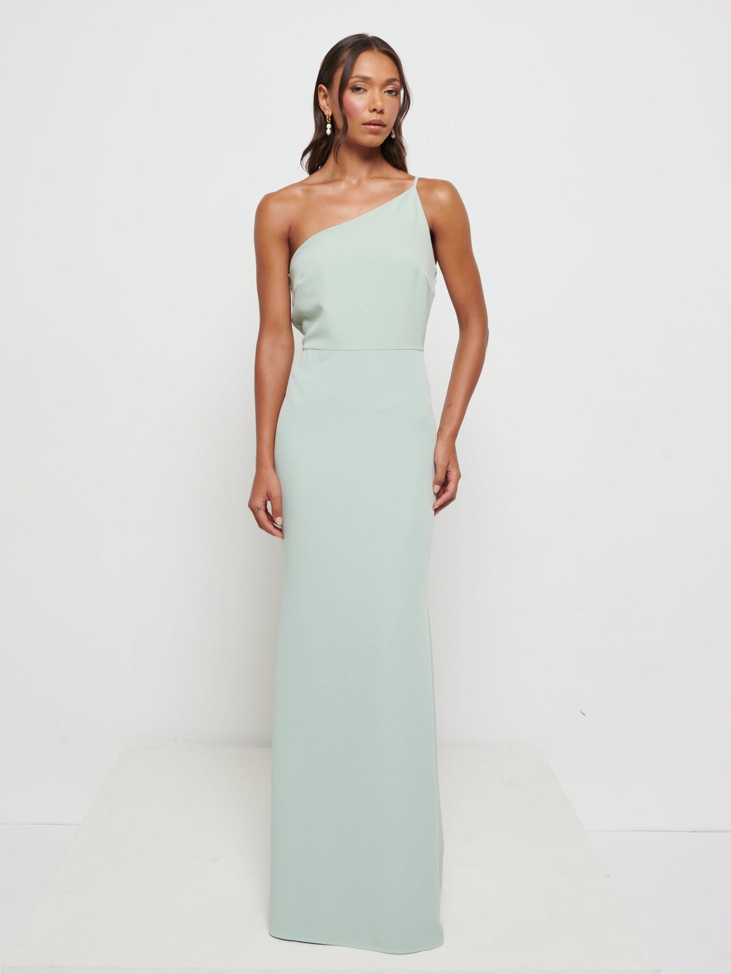 Amelia Crepe Maxi Bridesmaid Dress - Sage