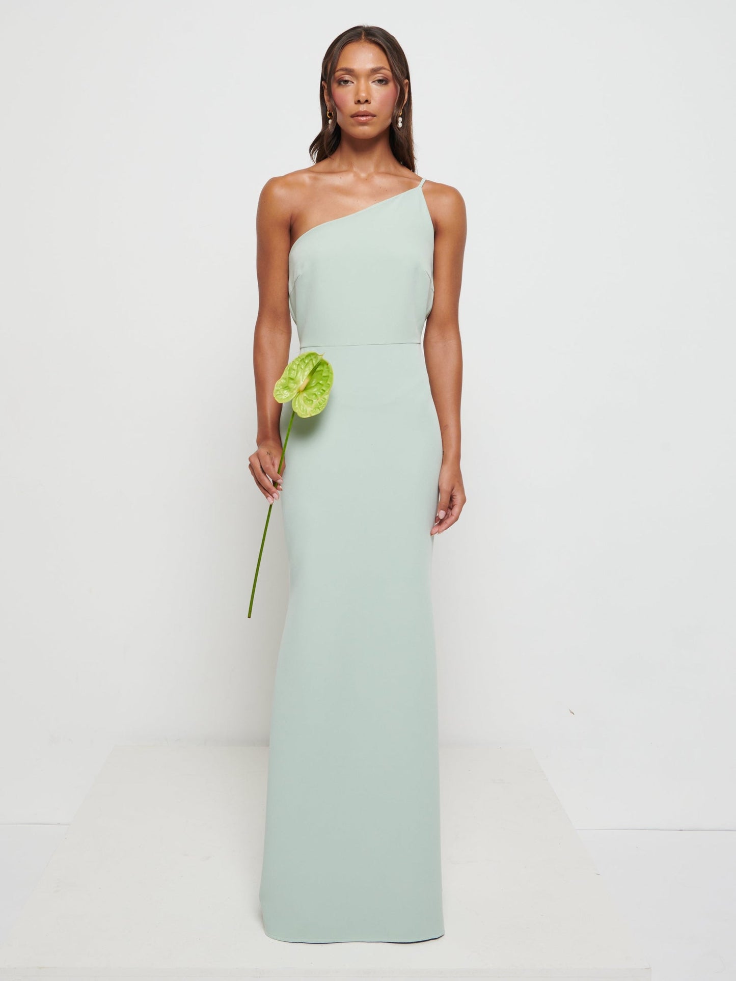 Amelia Crepe Maxi Bridesmaid Dress - Sage
