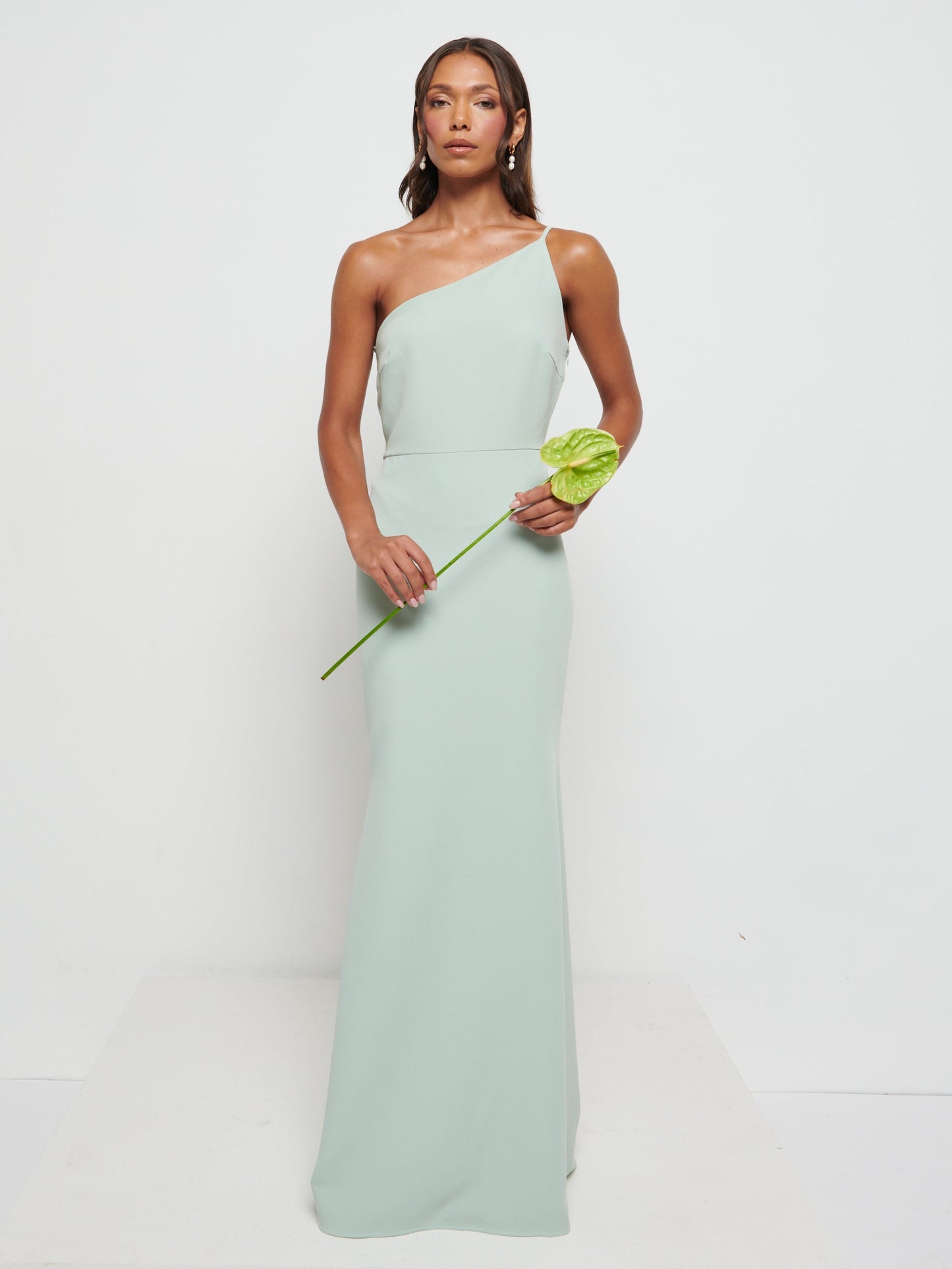 Amelia Crepe Maxi Bridesmaid Dress - Sage