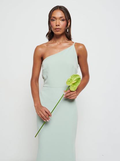 Amelia Crepe Maxi Bridesmaid Dress - Sage