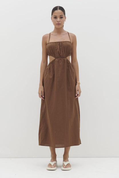 Artie Cut Out Midaxi Dress - Espresso
