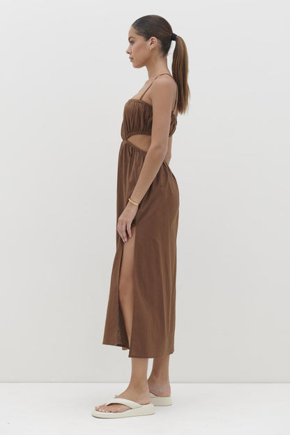 Artie Cut Out Midaxi Dress - Espresso
