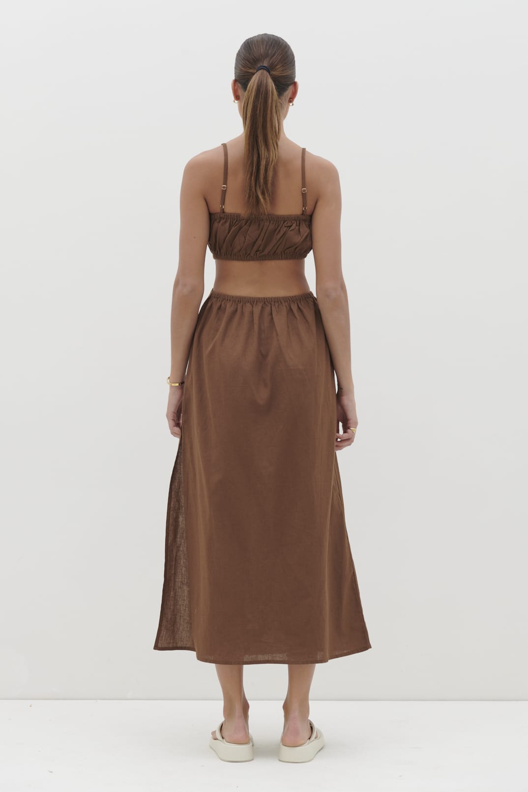 Artie Cut Out Midaxi Dress - Espresso