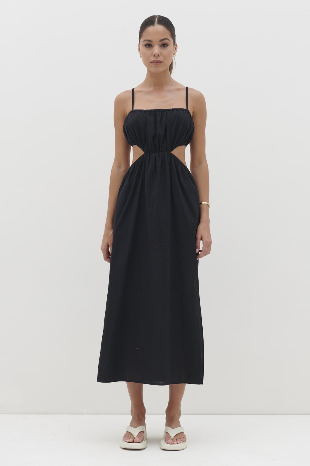 Artie Cut Out Midaxi Dress - Black