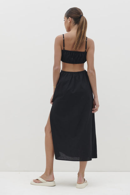 Artie Cut Out Midaxi Dress - Black