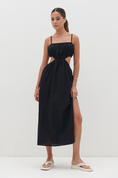 Artie Cut Out Midaxi Dress - Black