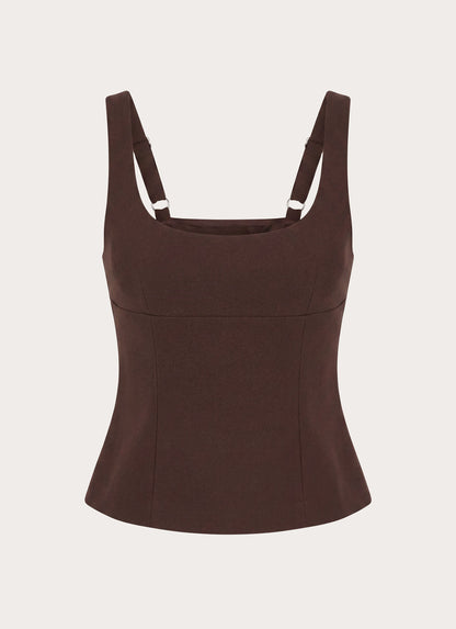 Autrey Suiting Top - Chocolate