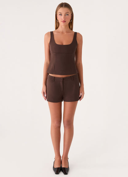 Autrey Suiting Top - Chocolate