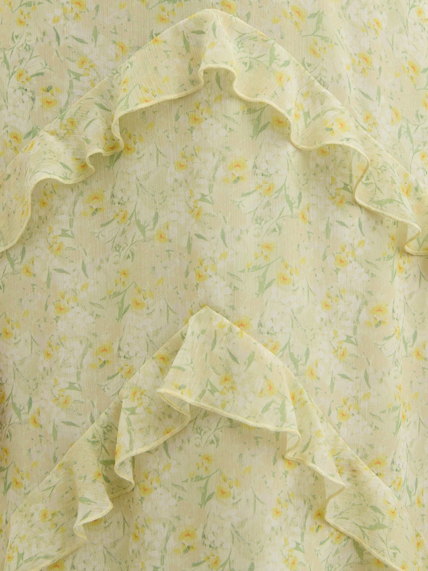 Aurelia Ruffle Maxi Dress - Lime Ditsy Floral