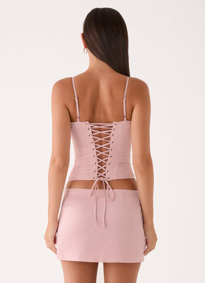 Ayella Low Rise Mini Skirt - Pink