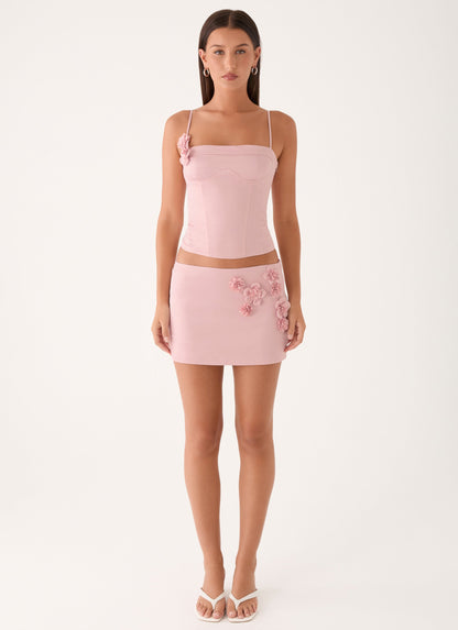 Ayella Low Rise Mini Skirt - Pink