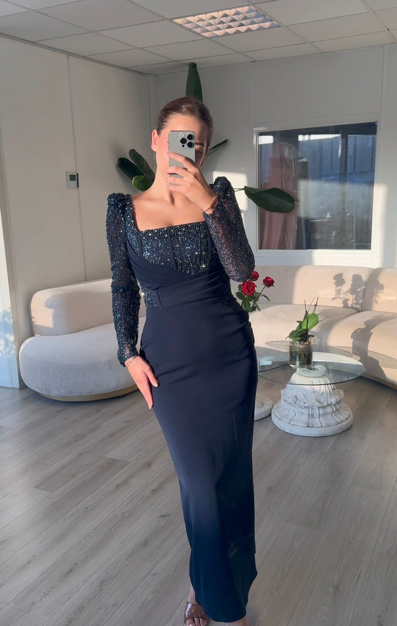 The Elmaza dress navy blue