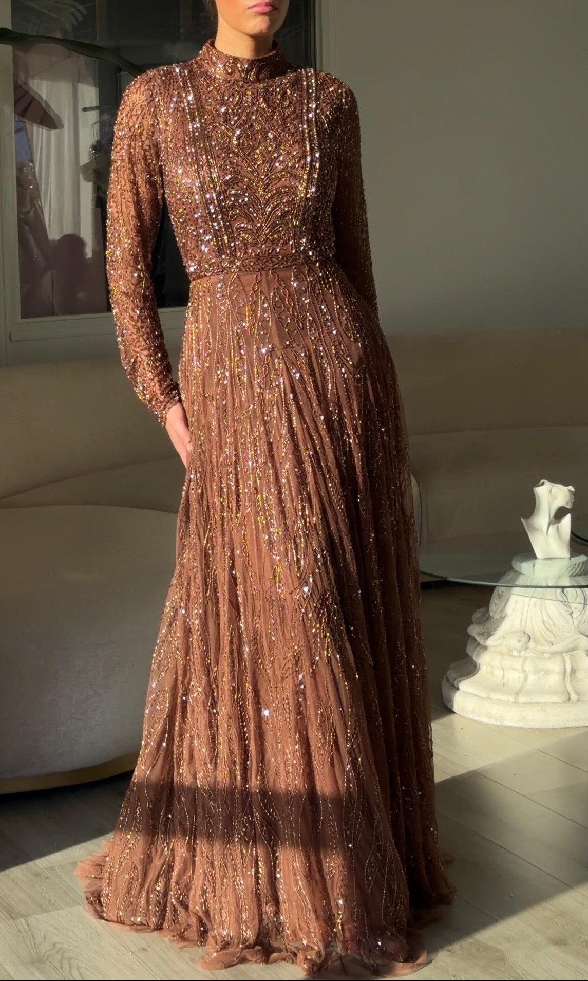 The Aya dress brown