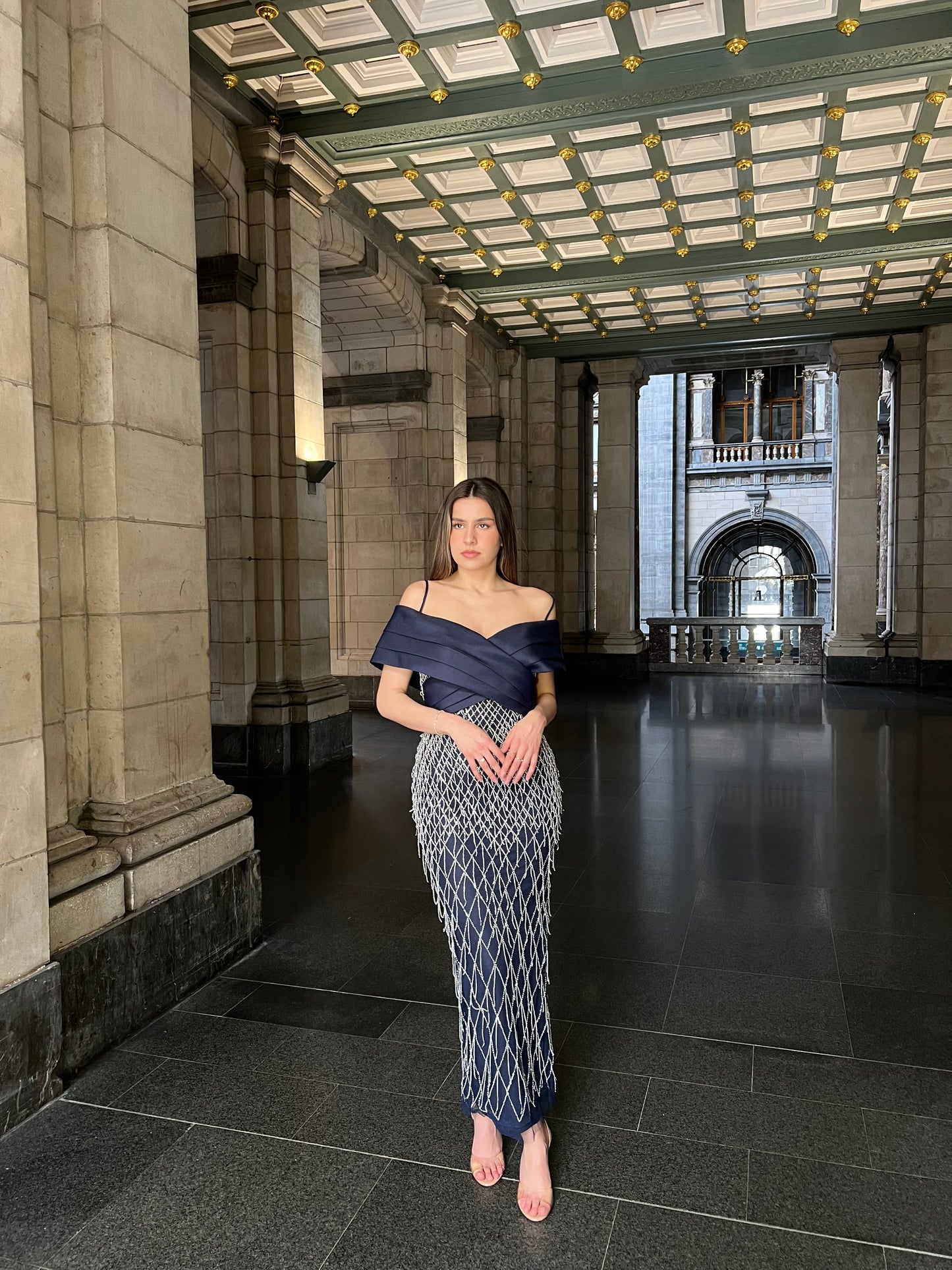 The Delina dress dark blue