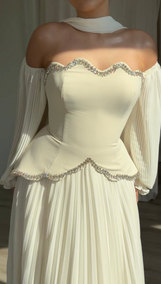 The Lunara dress ivory beige